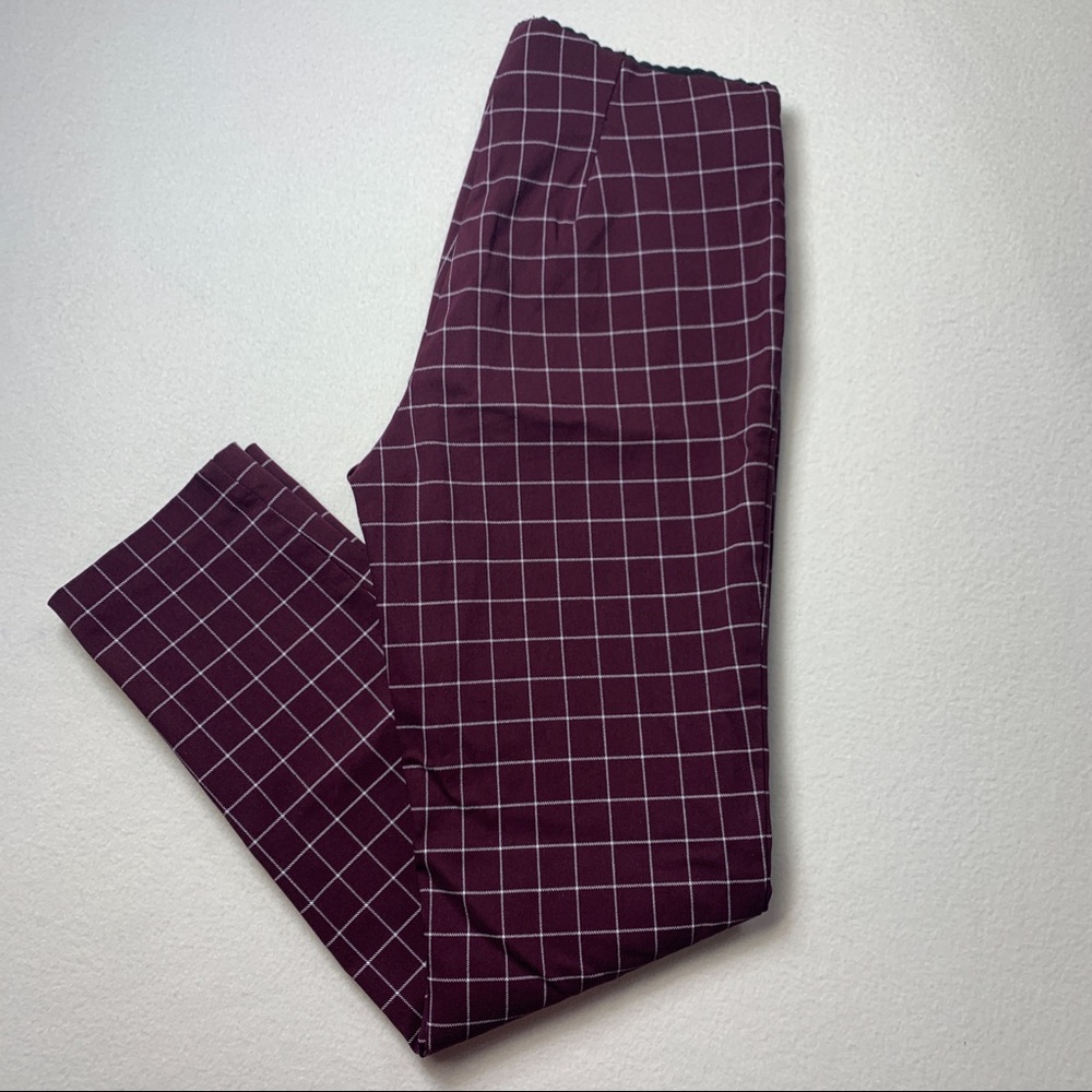 ELLE Pull-On Maroon & White Trousers